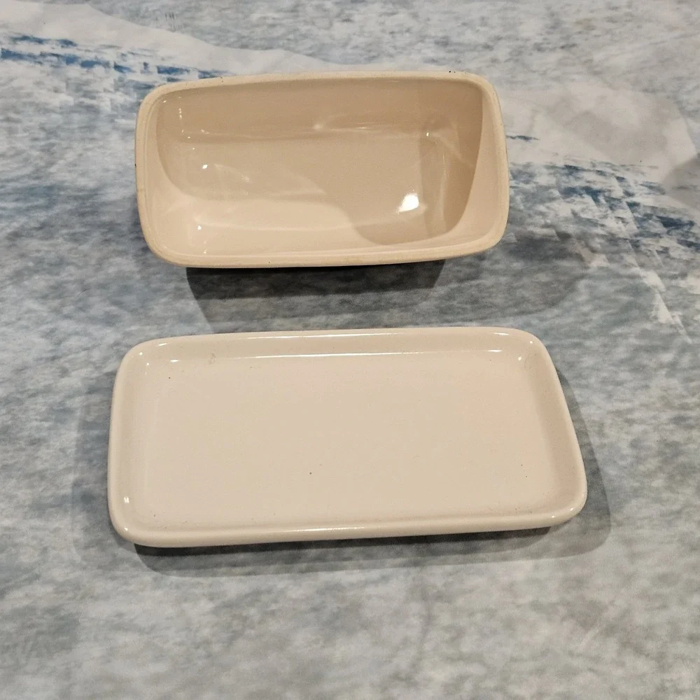 Rae Dunn Kitchen Set TEA Teapot Cream‎ Sugar Butter Dish SOFTEN UP 5pc Artisan